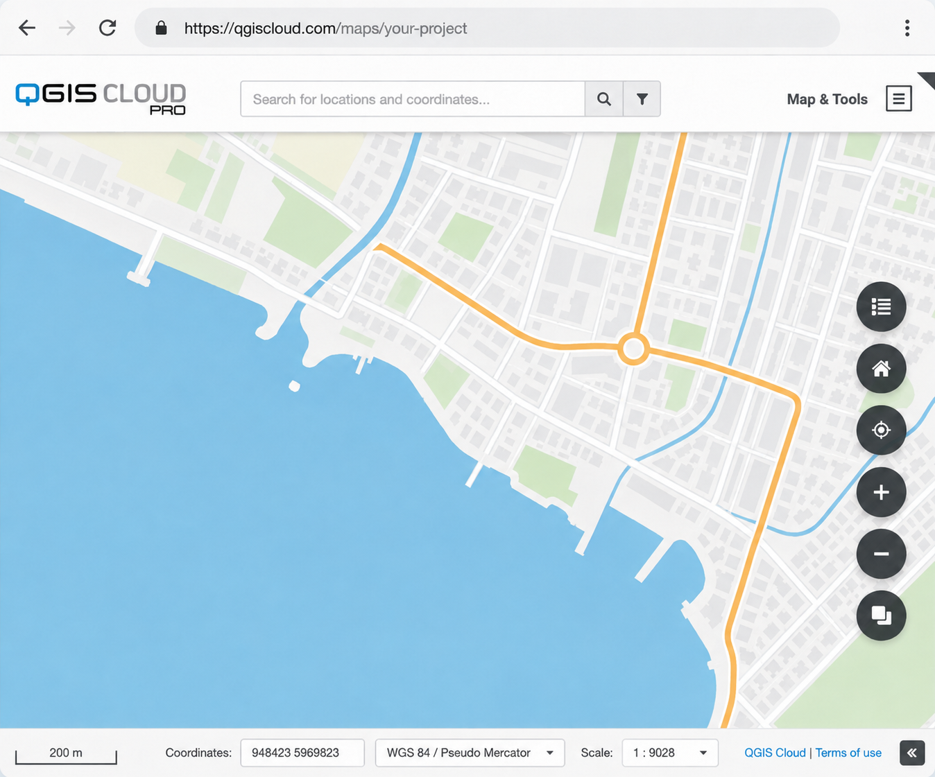 QGIS Cloud web client map