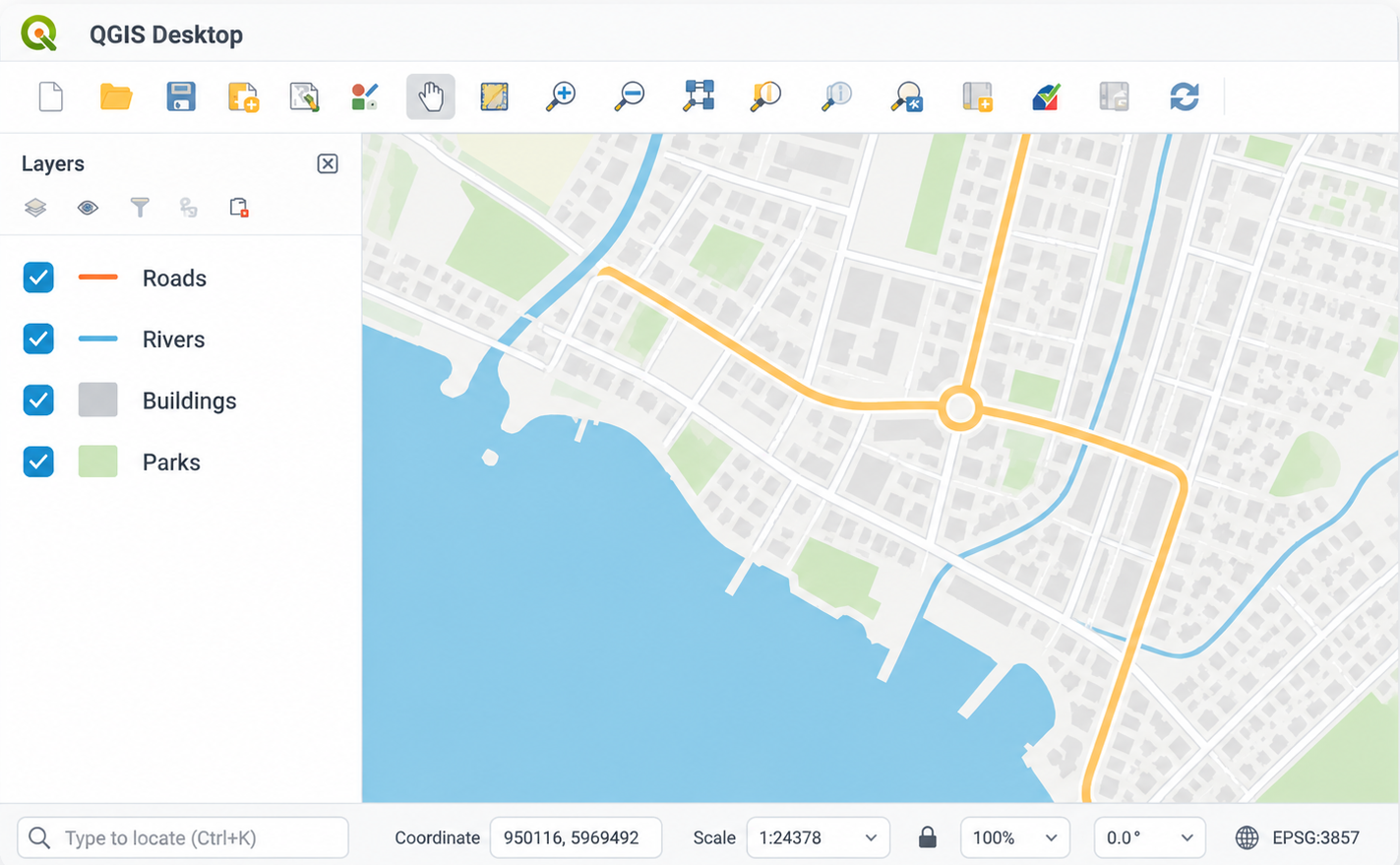 QGIS Desktop interface